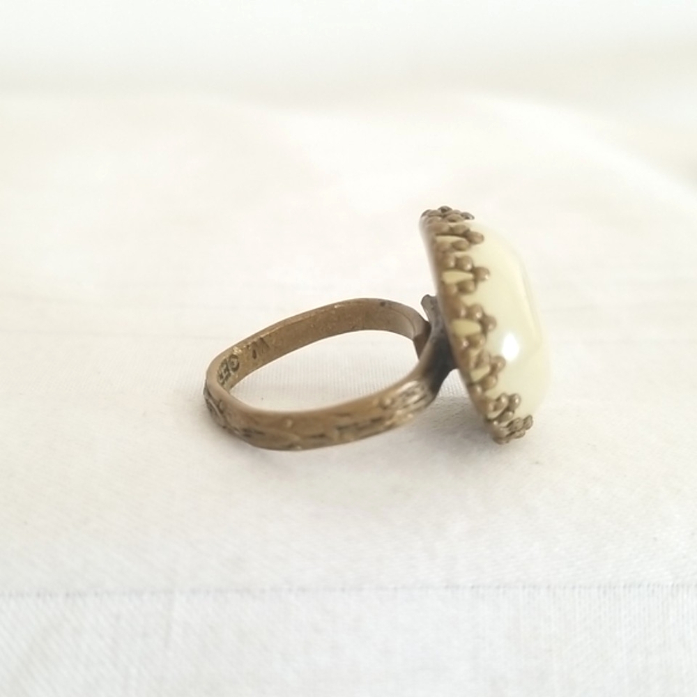Vintage Gold Pearl Ring West Germany